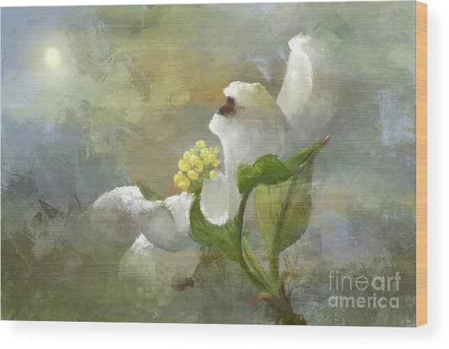 Flower Wood Print featuring the digital art A Light That Shines For Me by Lois Bryan