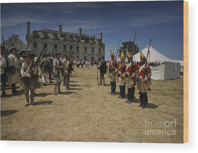 Old Military Uniforms Costumes Wood Print featuring the photograph A Story of Two Armies by Tony Lee
