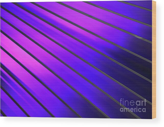 Purple Lines Wood Print featuring the photograph Abstract 21 by Tony Cordoza