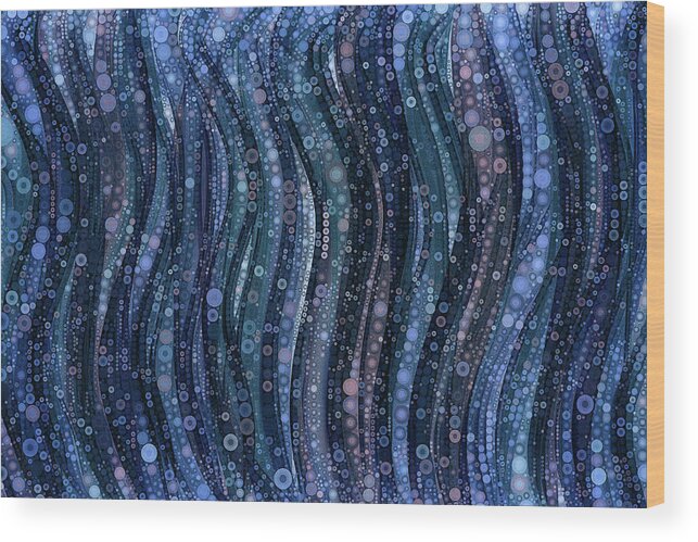Blue Abstract Wood Print featuring the digital art Blue Abstract Art by Peggy Collins
