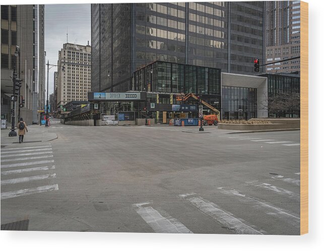 Chicago Wood Print featuring the photograph Adams and Wabash intersection by Laura Hedien