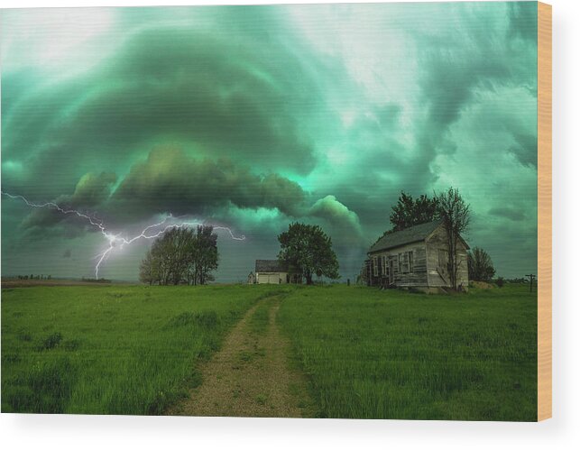Supercell Wood Print featuring the photograph Addicted to Chaos by Aaron J Groen