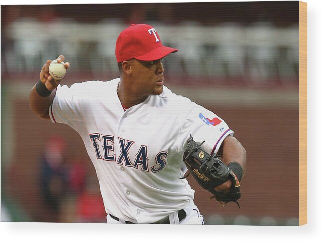 Adrian Beltre Wood Print featuring the photograph Adrian Beltre by Ronald Martinez