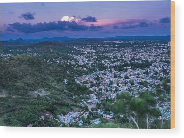 Latin America Wood Print featuring the photograph Aerial view on city of Holguin in Cuba by Merc67