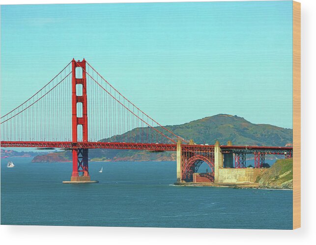 Golden Gate Bridge Wood Print featuring the photograph Afternoon at the Golden Gate by Bonnie Follett