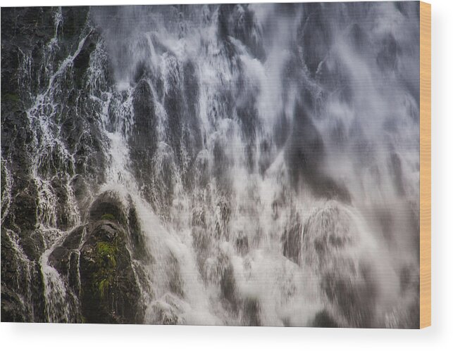 Alaska Wood Print featuring the photograph Alaskan Waterfall by Steph Gabler