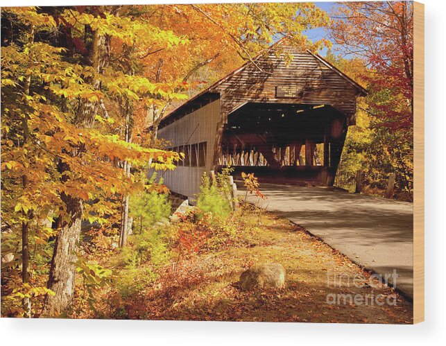 Albany Wood Print featuring the photograph Albany Covered Bridge by Brian Jannsen