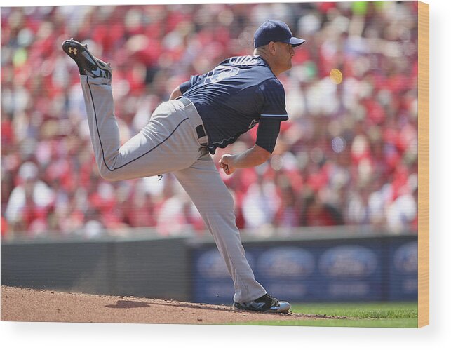 Great American Ball Park Wood Print featuring the photograph Alex Cobb by John Grieshop