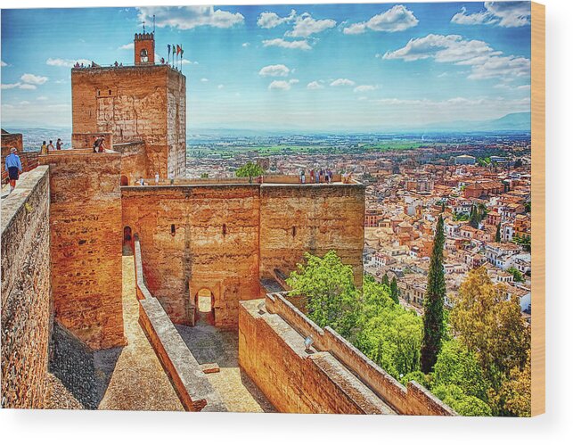 Alhambra Wood Print featuring the photograph Alhambra tower by Tatiana Travelways