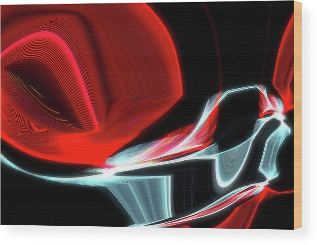 Abstract Wood Print featuring the digital art Alien Eye by Debra Kewley