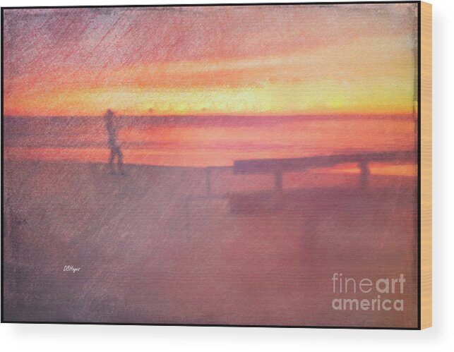 Sunsets Wood Print featuring the mixed media Altered Reality 48 - Alone Not Yet So by DB Hayes