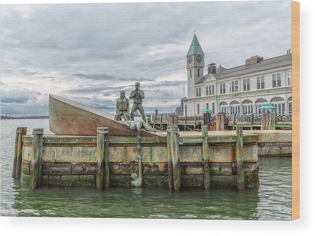 American Merchant Marine Memorial Wood Print featuring the photograph American Merchant Marine Memorial by Cate Franklyn