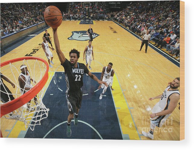 Andrew Wiggins Wood Print featuring the photograph Andrew Wiggins by Joe Murphy