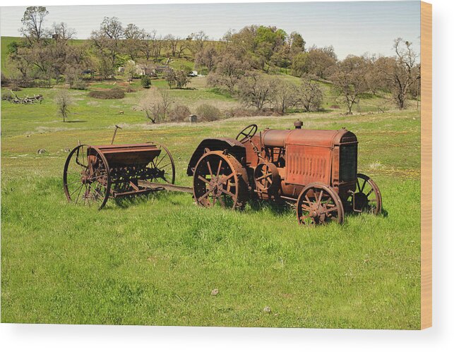 Tractor Wood Print featuring the photograph Antique Tractor by Frank Wilson