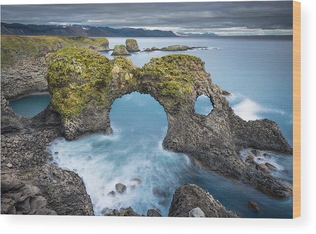 Arnarstapi Wood Print featuring the photograph Arch at Sea by Peter Boehringer