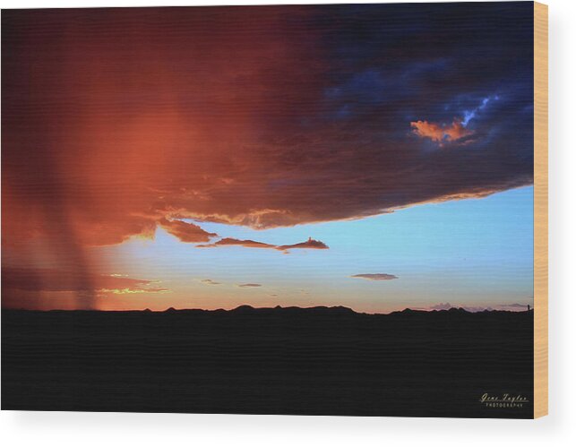 Arizona Wood Print featuring the photograph Angel Over Monsoon - Signed #2 by Gene Taylor