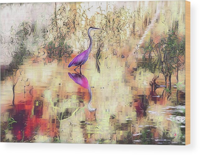 Greatblueheron Wood Print featuring the photograph Artistic Heron by Pam Rendall