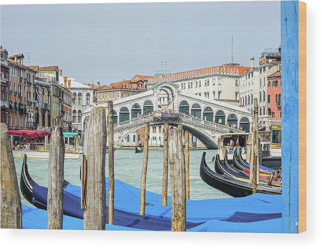 Venice Wood Print featuring the photograph At The Rialto by Marla Brown