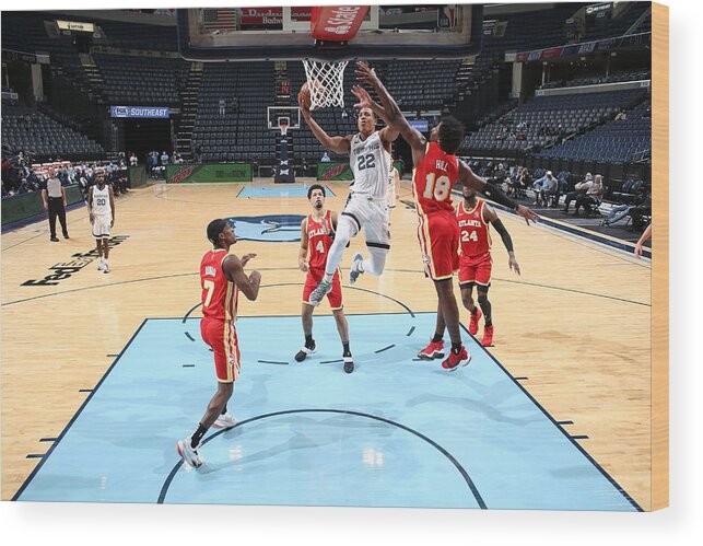 Nba Pro Basketball Wood Print featuring the photograph Atlanta Hawks v Memphis Grizzlies by Joe Murphy