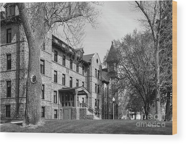 Augustana University Wood Print featuring the photograph Augustana University East Hall by University Icons