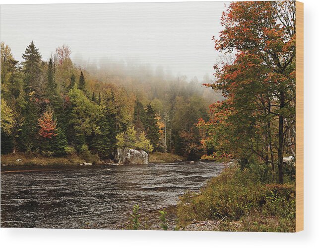 River Wood Print featuring the photograph Ausable River In Lake Placid by Carolyn Ann Ryan