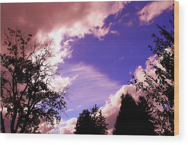 Sky Wood Print featuring the photograph Autumn Clouds Rolling In by Christopher Reed