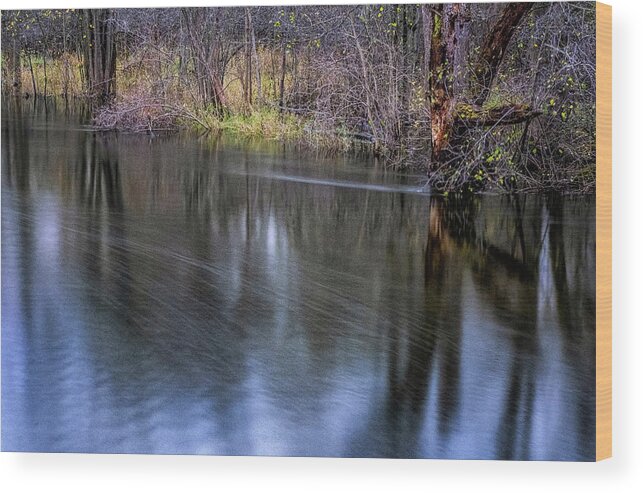 Lake Reflection Wood Print featuring the photograph Autumn On River by Tom Singleton