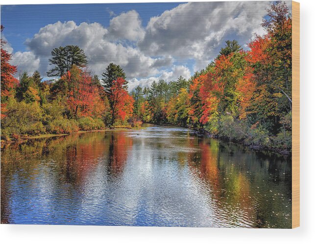 Fine Art Wood Print featuring the photograph Autumn on the Ossipee River by Robert Harris