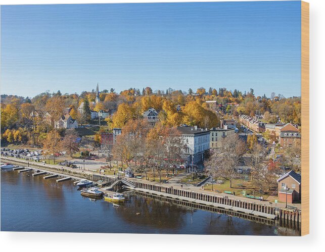 Hudson Valley Wood Print featuring the photograph Autumn on the Rondout by Jeff Severson