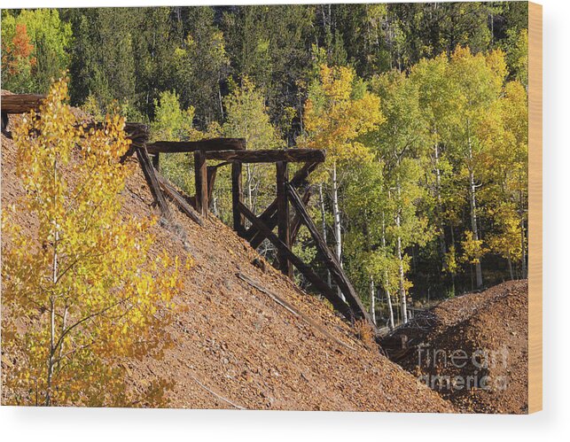 Cripple Creek Wood Print featuring the photograph Autumn Trestle by Steven Krull