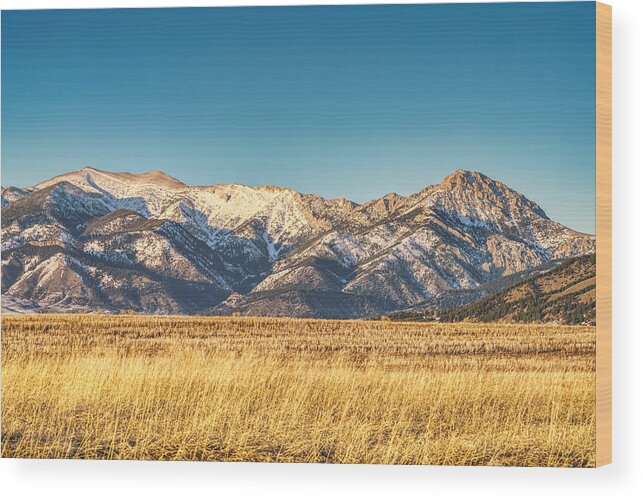Sunset Wood Print featuring the photograph Autumn Warmth Ross Peak by Wes Hunt