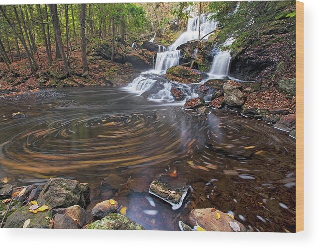 Whirlpool Wood Print featuring the photograph Autumn Whirlpool by Eric Gendron