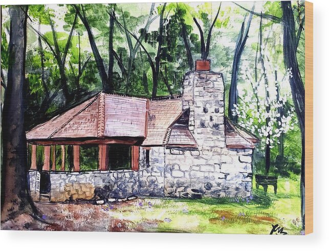 Babler Wood Print featuring the painting Babler in May by Alexandria Weaselwise Busen