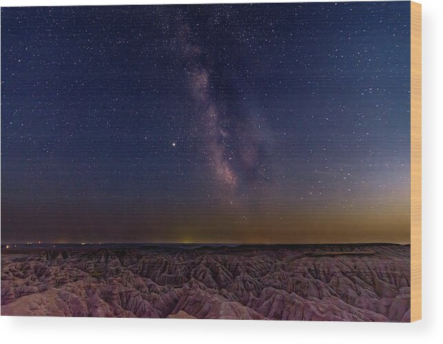 Milky Way Wood Print featuring the photograph Badlands Milky Way by Jack Peterson