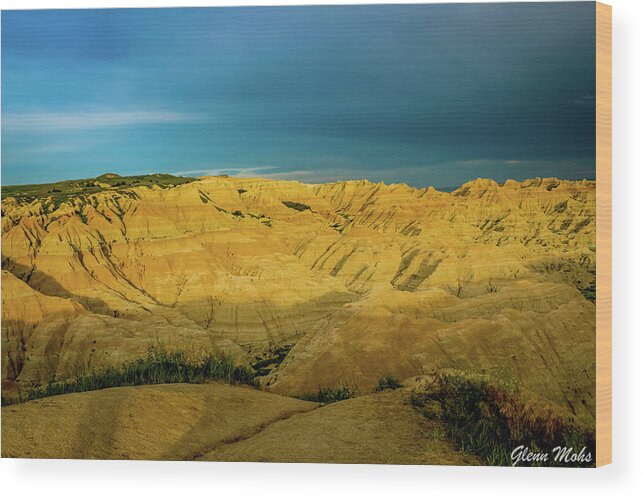 Badlands Wood Print featuring the photograph Badlands Storm Coming by GLENN Mohs