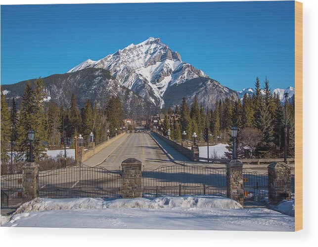 Banff Wood Print featuring the photograph Banff Avenue by Bill Cubitt