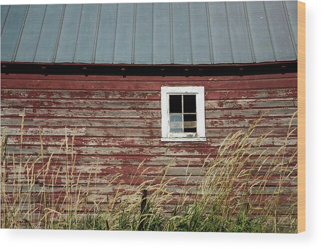 Farm Wood Print featuring the photograph Barn Window by Connie Carr