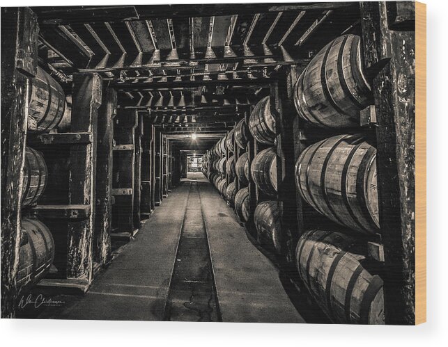 Aging Wood Print featuring the photograph Barrel Aging Bourbon by William Christiansen
