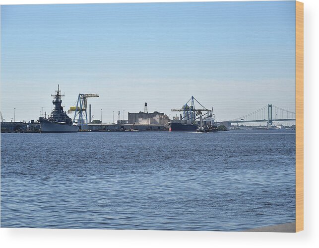 Battleship New Jersey Wood Print featuring the photograph Battleship New Jersey by Mark Stout