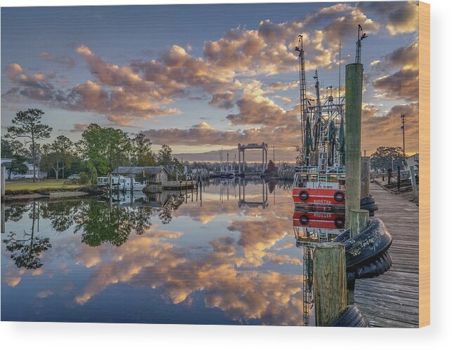 Sunrise Wood Print featuring the photograph Bayou Sunrise 2, 12/11/20 by Brad Boland