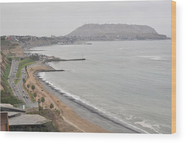 Tranquility Wood Print featuring the photograph Beach at Miraflores in Lima by Markus Daniel