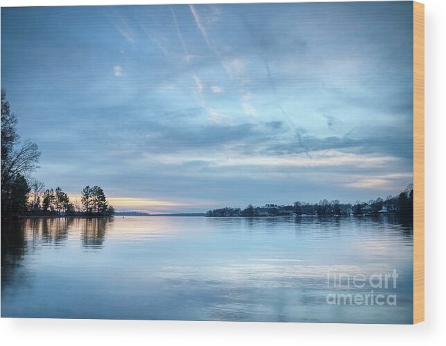Lake Wood Print featuring the photograph Beautiful Ending To The Day by Amy Dundon