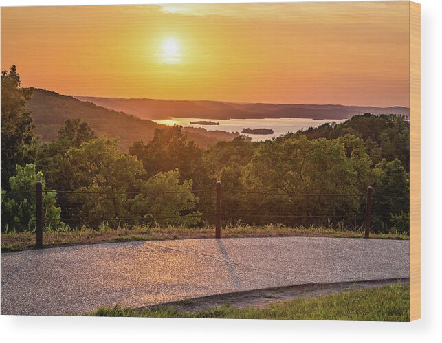 Branson Missouri Wood Print featuring the photograph Beautiful Evening Overlooking Table Rock Lake - Missouri by Gregory Ballos