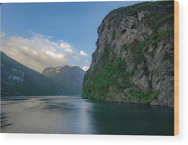 Fjord Wood Print featuring the photograph Beautiful Geiranger Fjord in Norway by Matthew DeGrushe