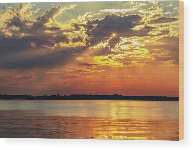 Nature Wood Print featuring the photograph Beautiful Morning on the York River by Rachel Morrison