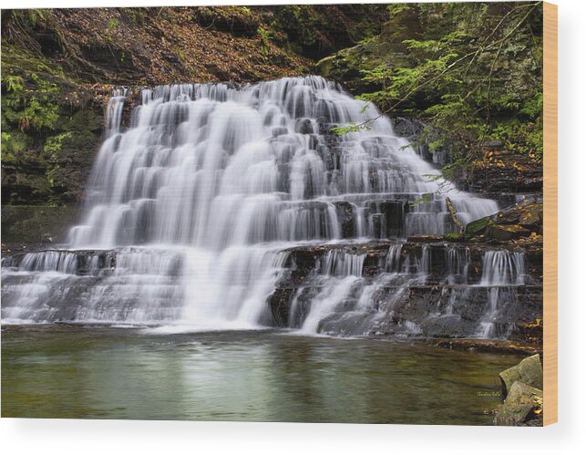 Waterfall Wood Print featuring the photograph Beautiful Waterfall by Christina Rollo