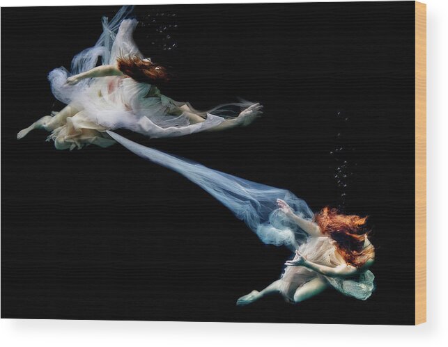 Underwater Wood Print featuring the photograph Being pulled by Dan Friend