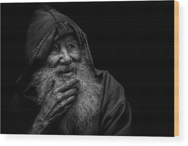 Yancho Sabev Photography Wood Print featuring the photograph Berber' Smile by Yancho Sabev Art