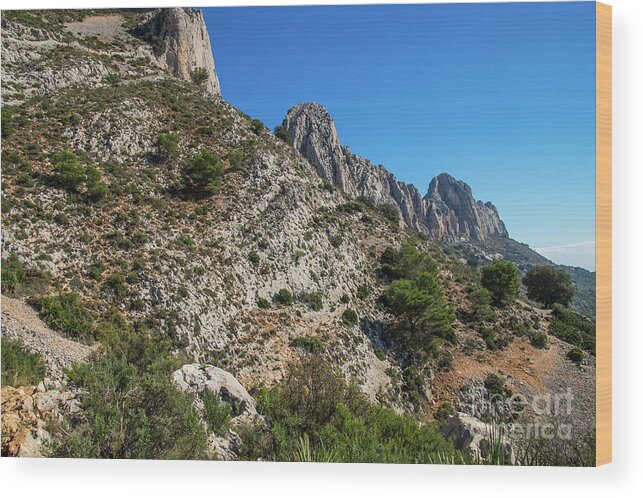 Mountains Wood Print featuring the photograph Bernia mountain range by Adriana Mueller