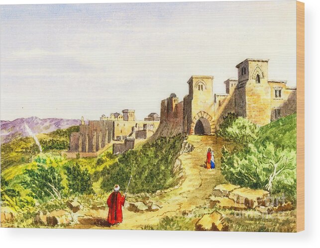 Bethlehem Wood Print featuring the photograph Bethlehem in 1820s in Colors by Munir Alawi